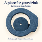 Navy Folding Adirondack Chairs with Cup Holders, Set of 2